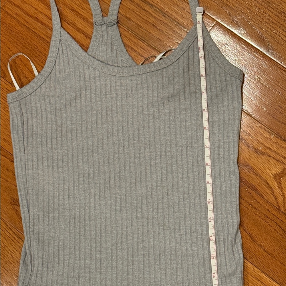 SHEIN Light Gray Ribbed Racerback Tank Top - Picture 6 of 6